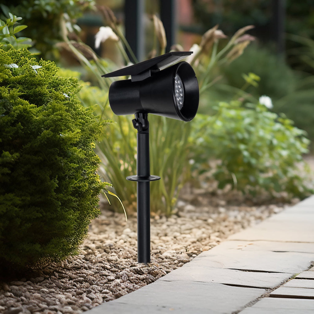 LED solcellespot Birko med jordspyd svart 56 cm detalj