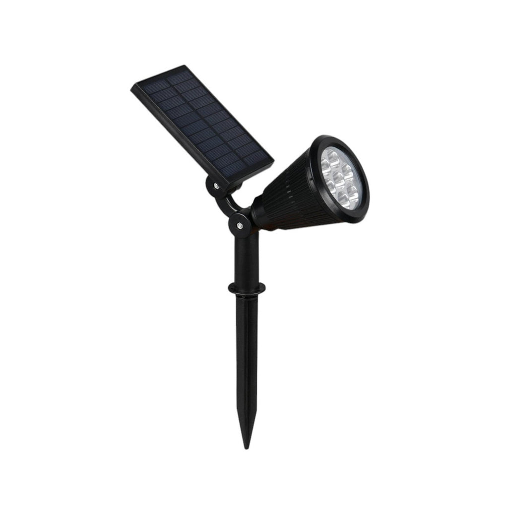LED solcellespot Festival svart matt RGB med sensor IP44 forfra