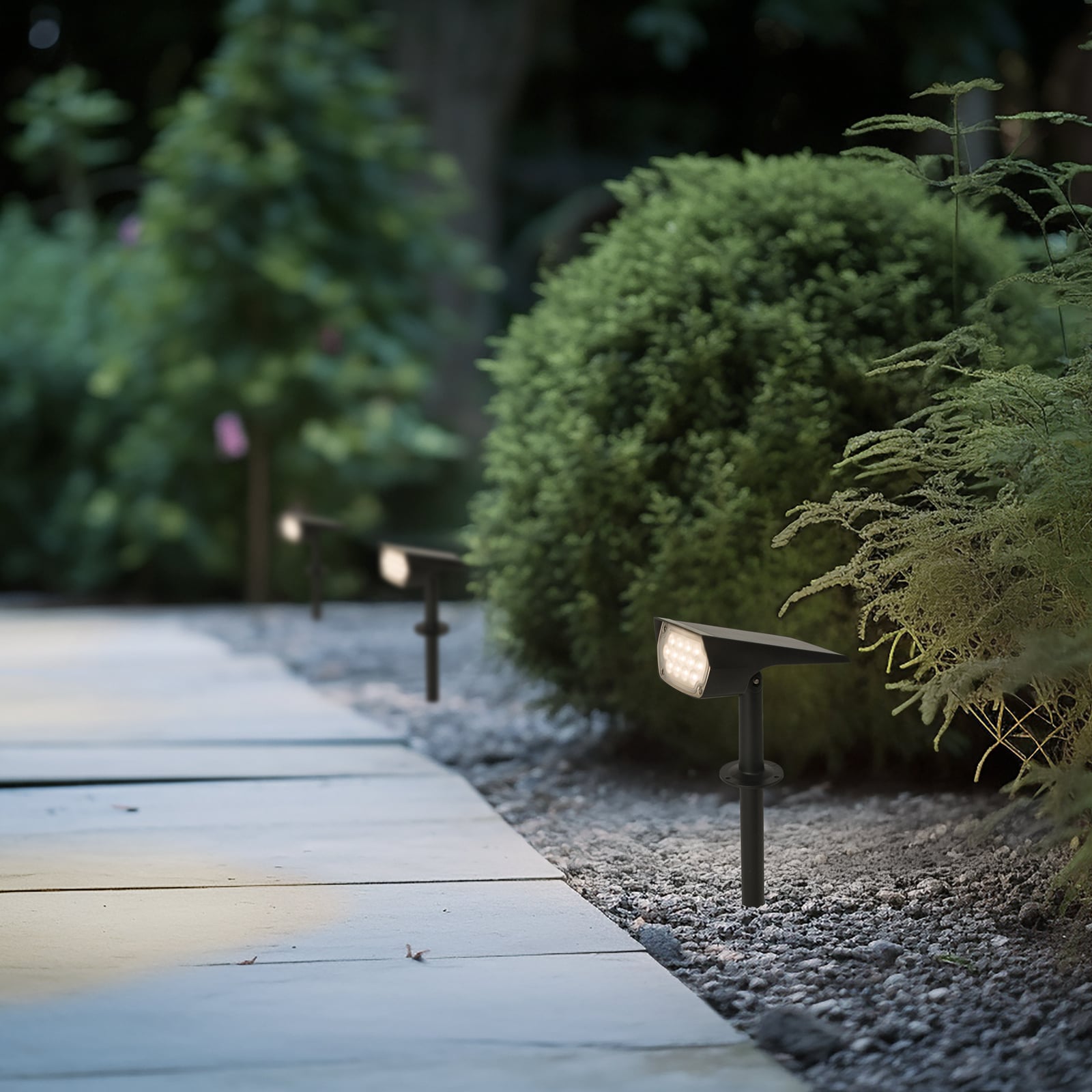 LED solcellespot Helier med jordspyd svart bakside