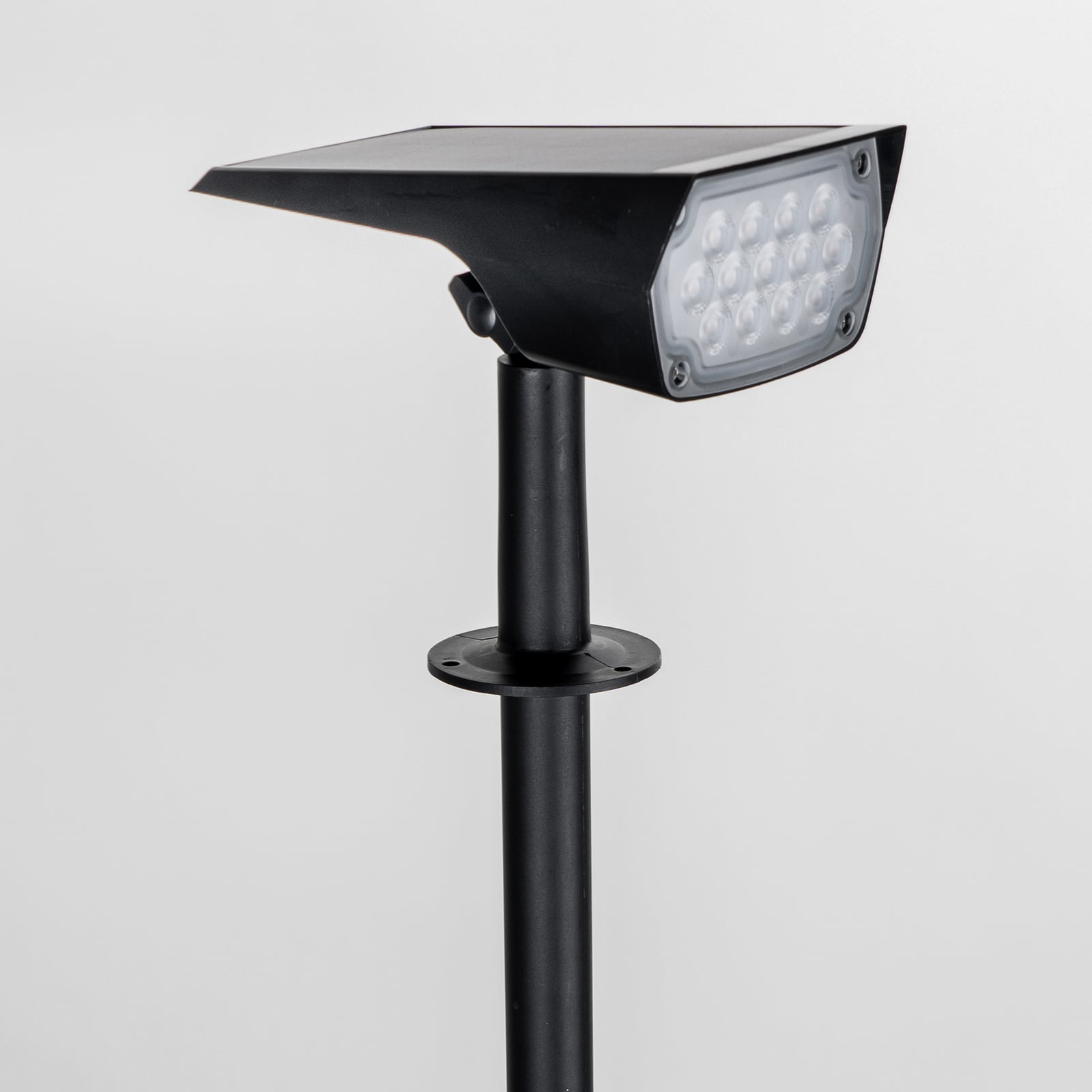 LED solcellespot Helier med jordspyd svart sideprofil
