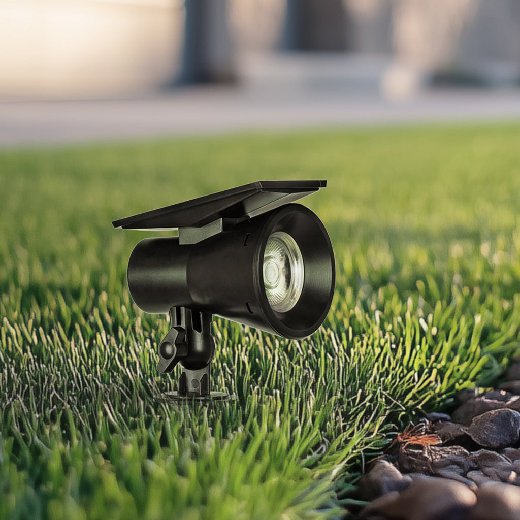 LED solcellespot Jostiras med jordspyd svart IP54 forfra
