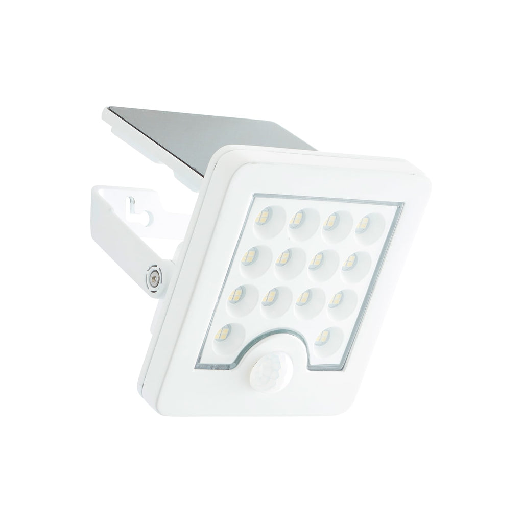 LED solcellespot Luton med bevegelsessensor hvit IP65 front
