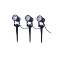 LED solcellespot med spyd svart 3-pk dimbar IP44 - Näve forfra