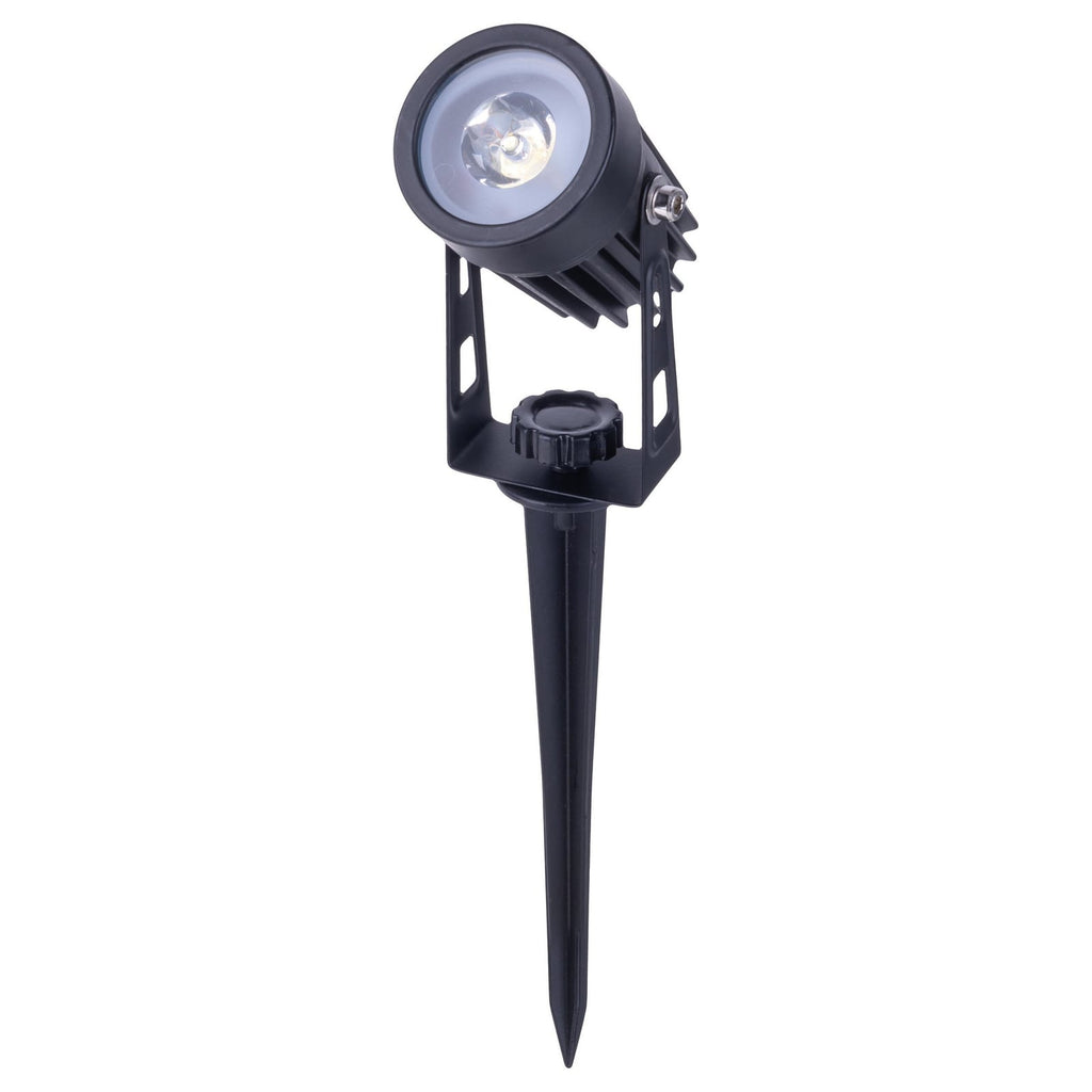 LED solcellespot med spyd svart 3-pk dimbar IP44 - Näve montert i hage