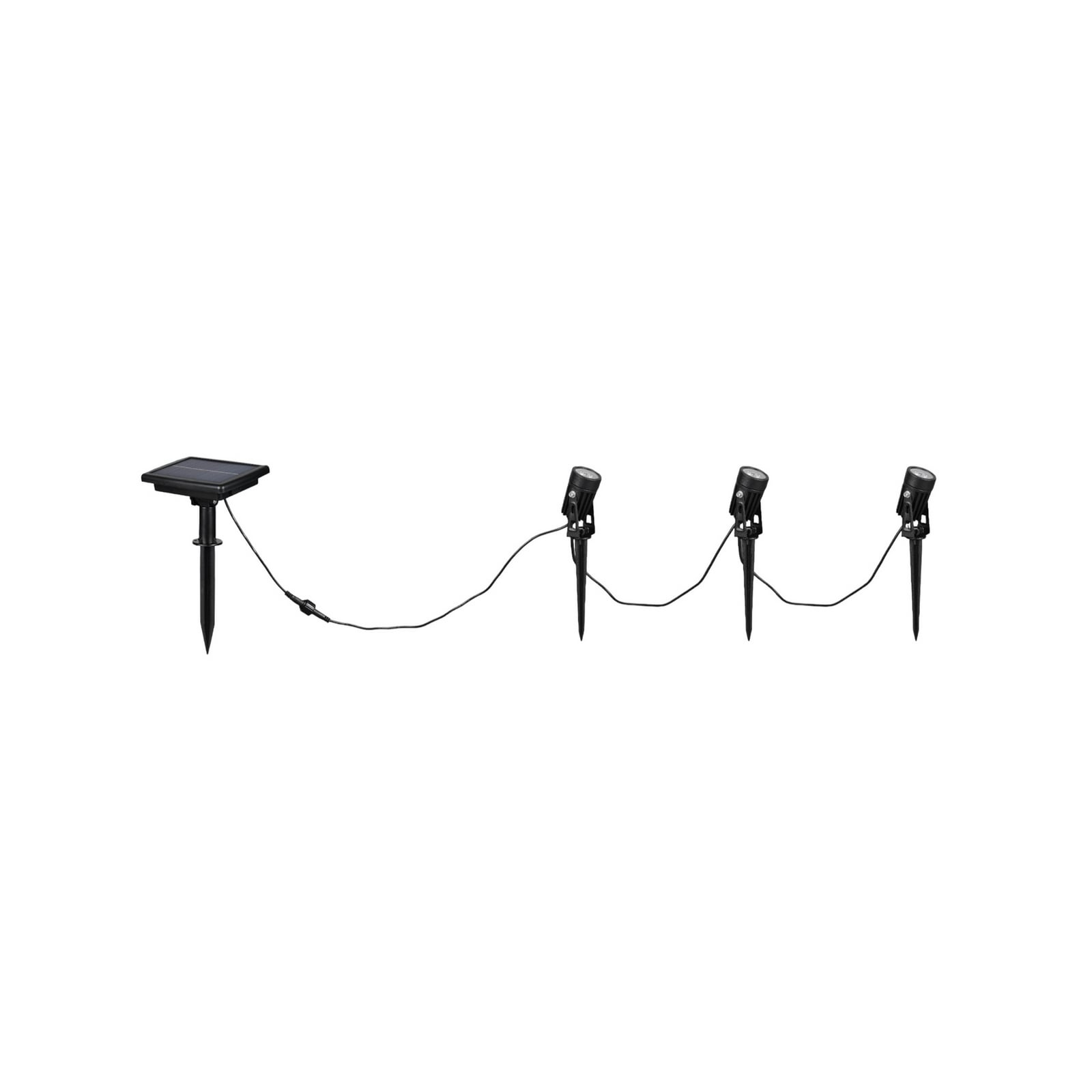 LED solcellespot Obidos 3-pack svart matt aluminium bakside