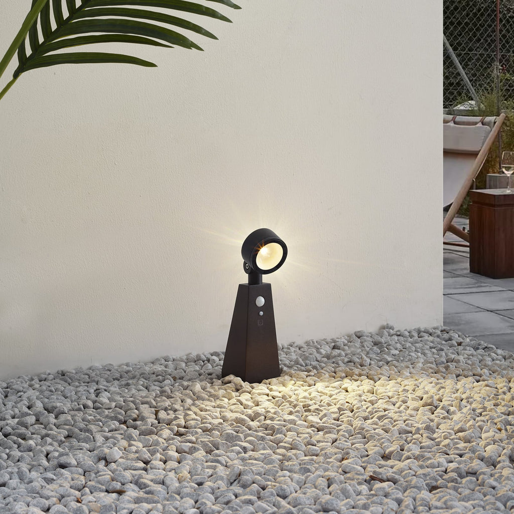LED solcellespot Raide svart aluminium bakside