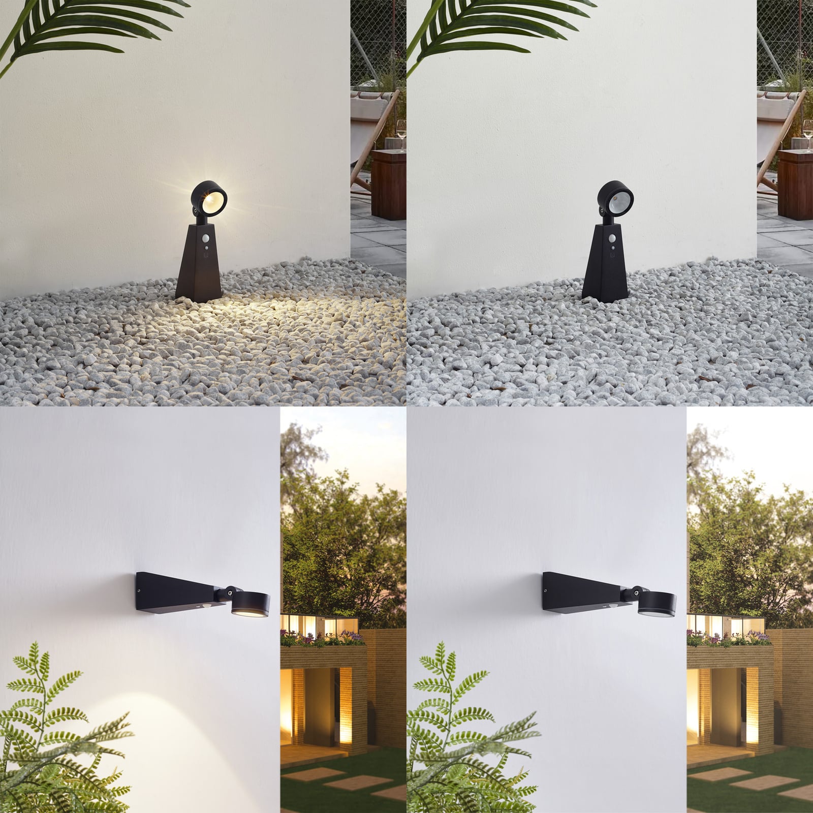 Detalj av LED solcellespot Raide svart aluminium