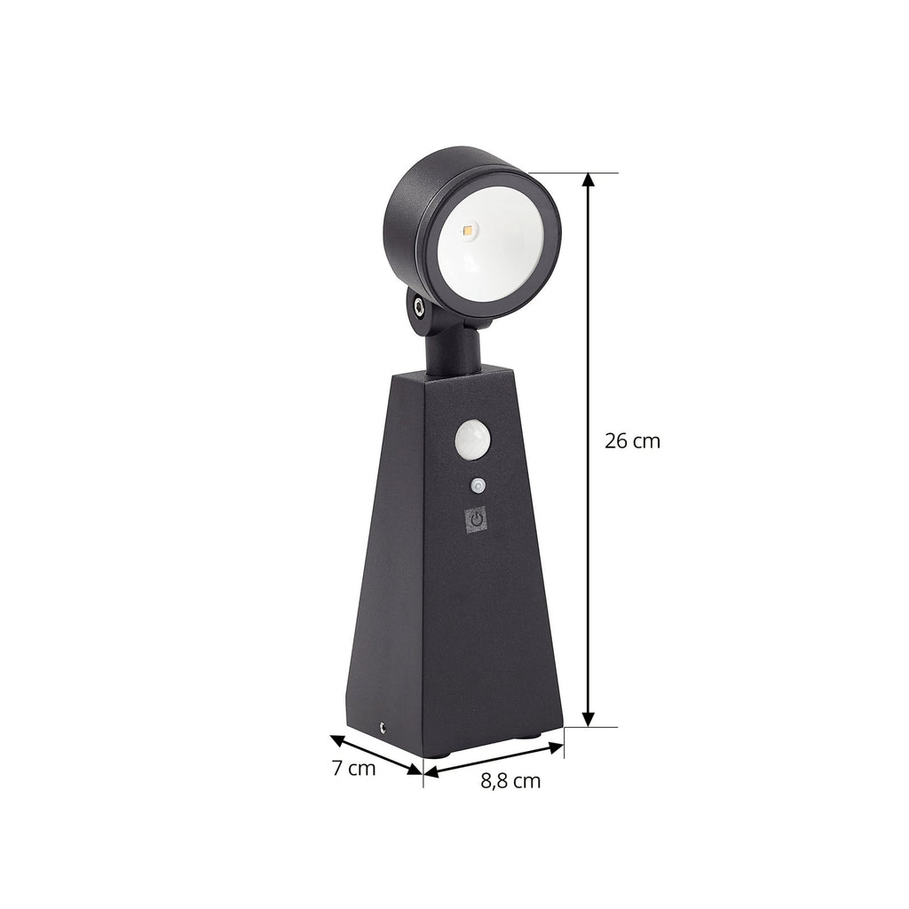Nærbilde av LED solcellespot Raide sensor