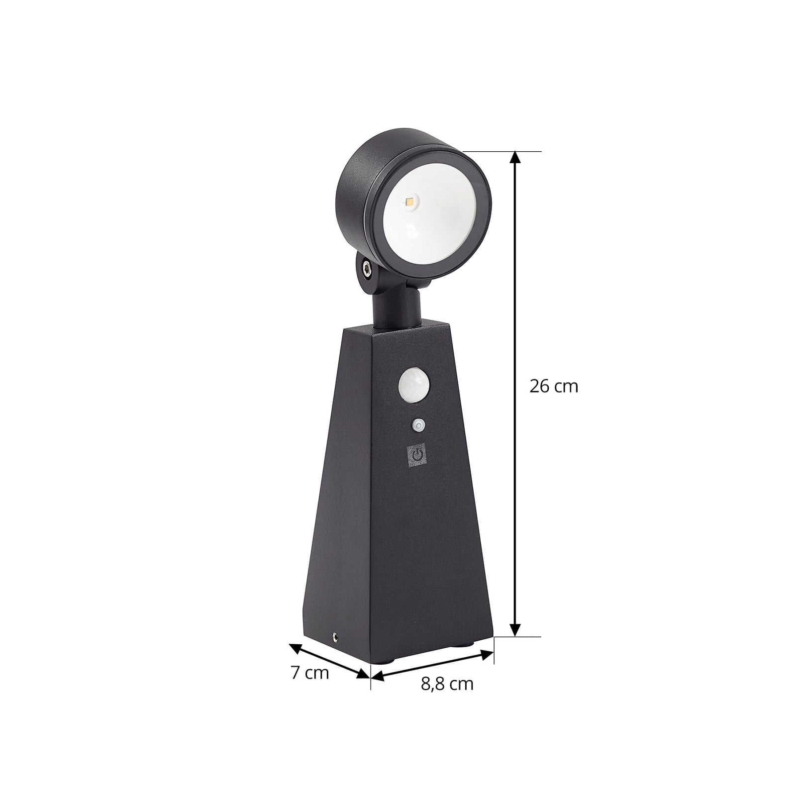 Nærbilde av LED solcellespot Raide sensor