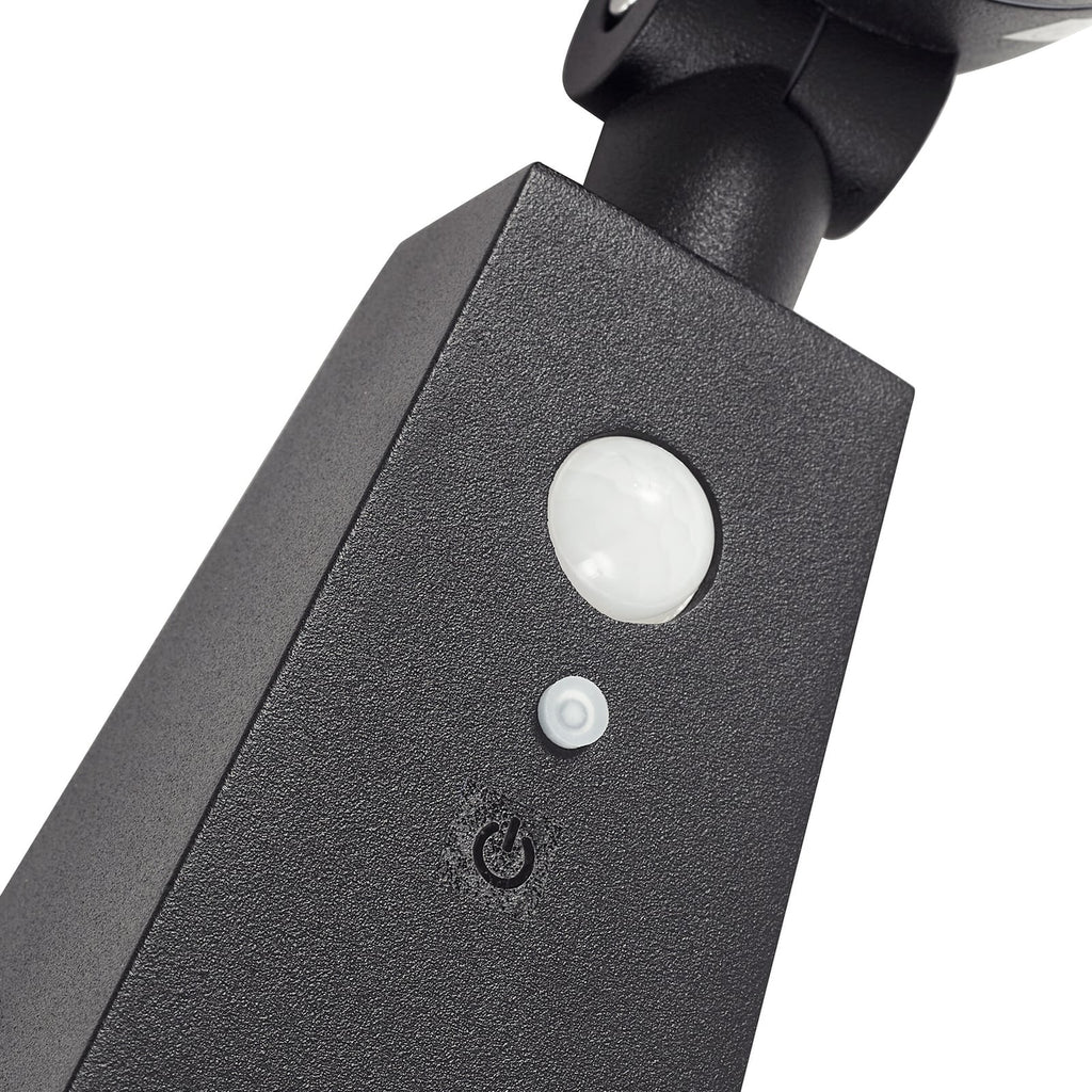 LED solcellespot Raide svart aluminium side