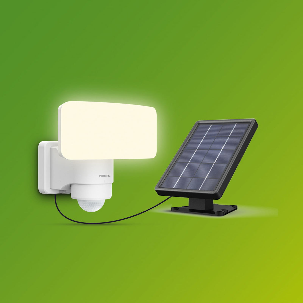 Detalj av LED solcellespot Tylus med bevegelsessensor hvit