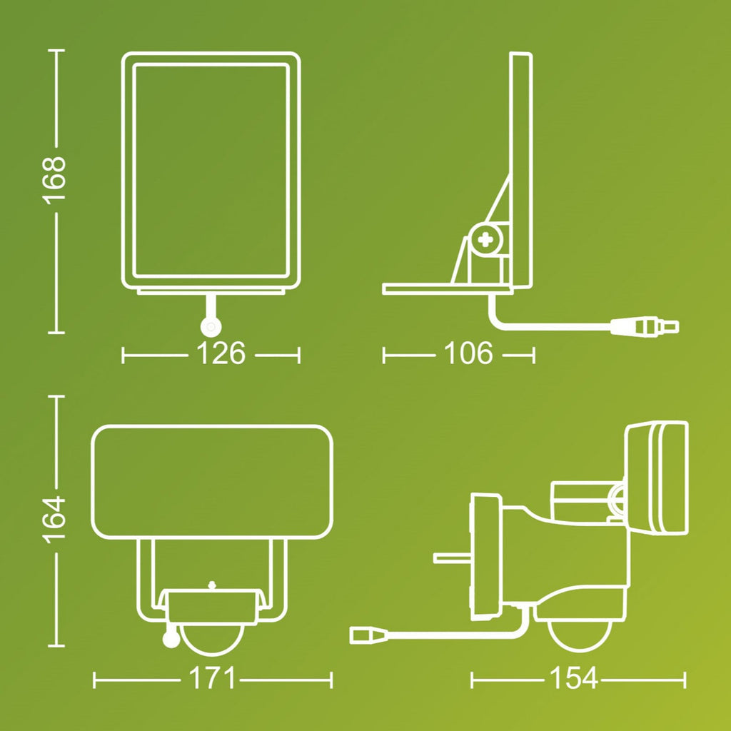LED solcellespot Tylus med bevegelsessensor hvit 6W IP44 bakside