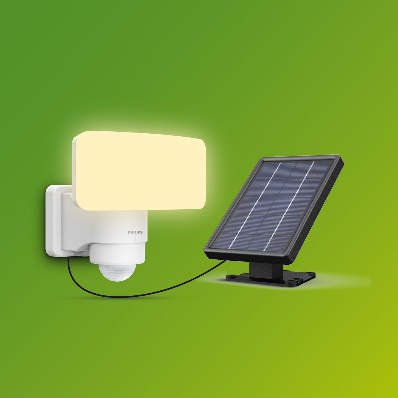 Detalj av LED solcellespot Tylus med bevegelsessensor hvit 6W IP44