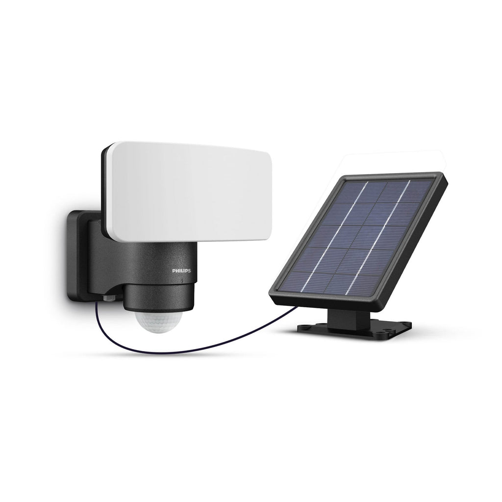 LED solcellespot Tylus med bevegelsessensor svart IP44 Philips forfra