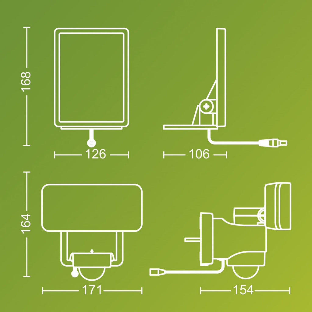 LED solcellespot Tylus med bevegelsessensor svart IP44 Philips bakside