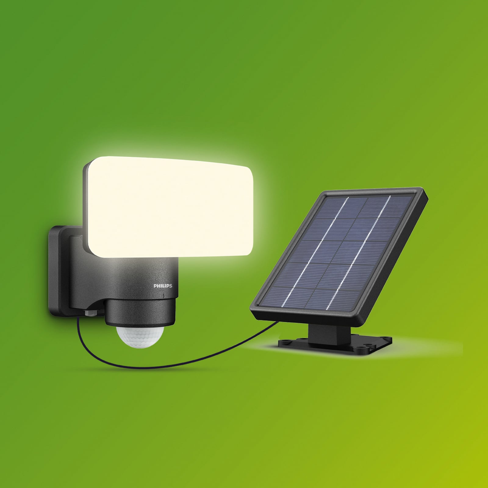 LED solcellespot Tylus med bevegelsessensor svart IP44 Philips detalj av sensor