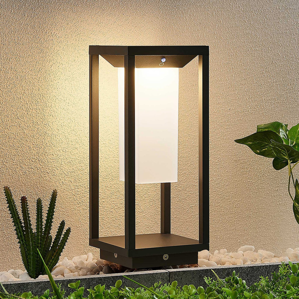 LED solcellestolpelampe Eliel 34 cm antrasitt IP54 forside