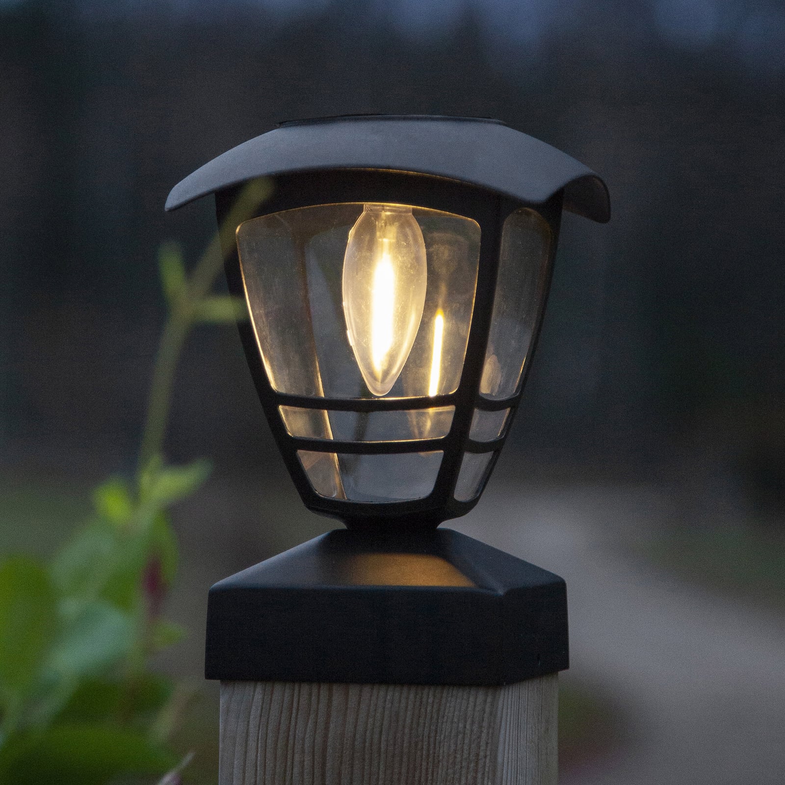 LED solcellestolpelampe Felix svart IP44 forside