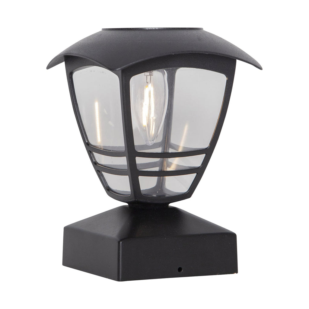 LED solcellestolpelampe Felix svart IP44 montert i hage