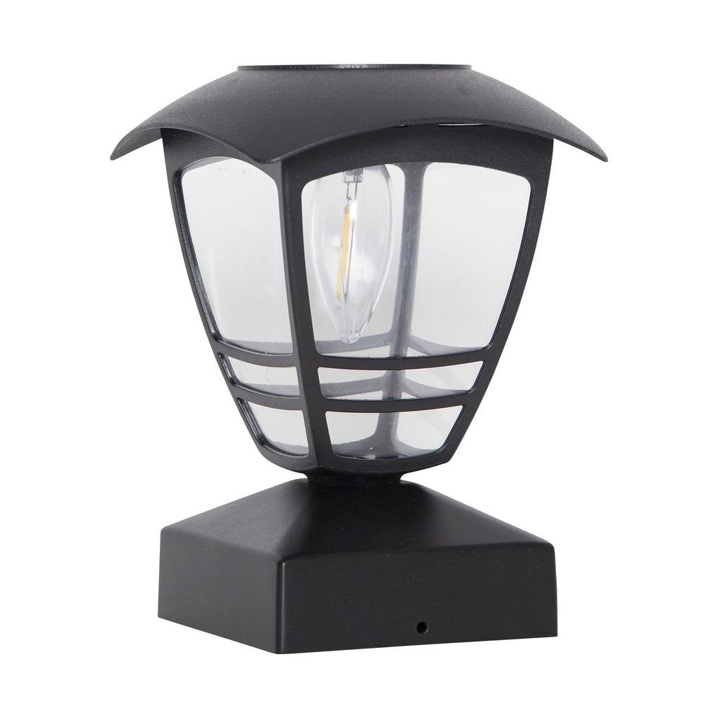LED solcellestolpelampe Felix svart IP44 nærbilde av LED