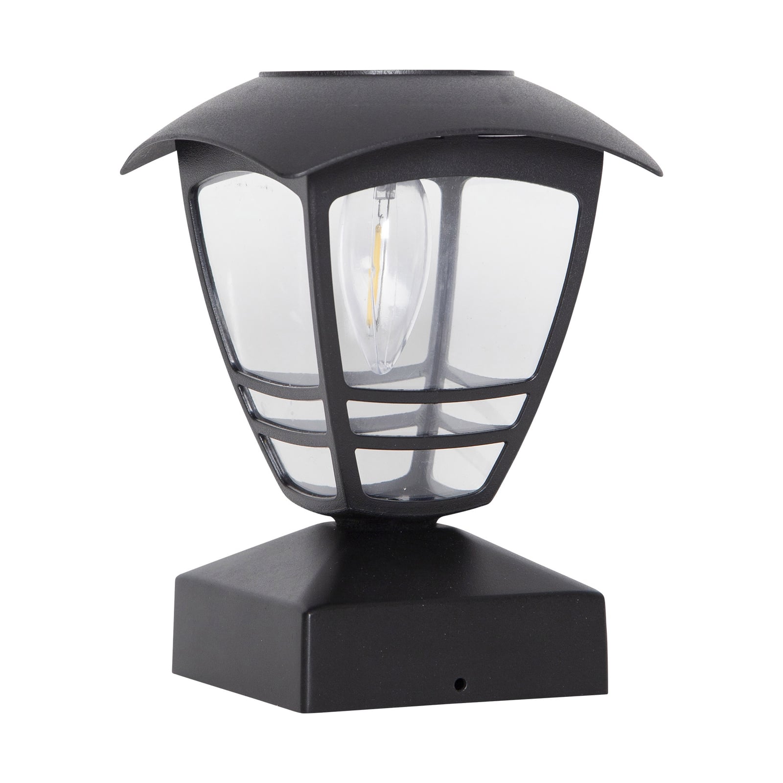 LED solcellestolpelampe Felix svart IP44 nærbilde av LED