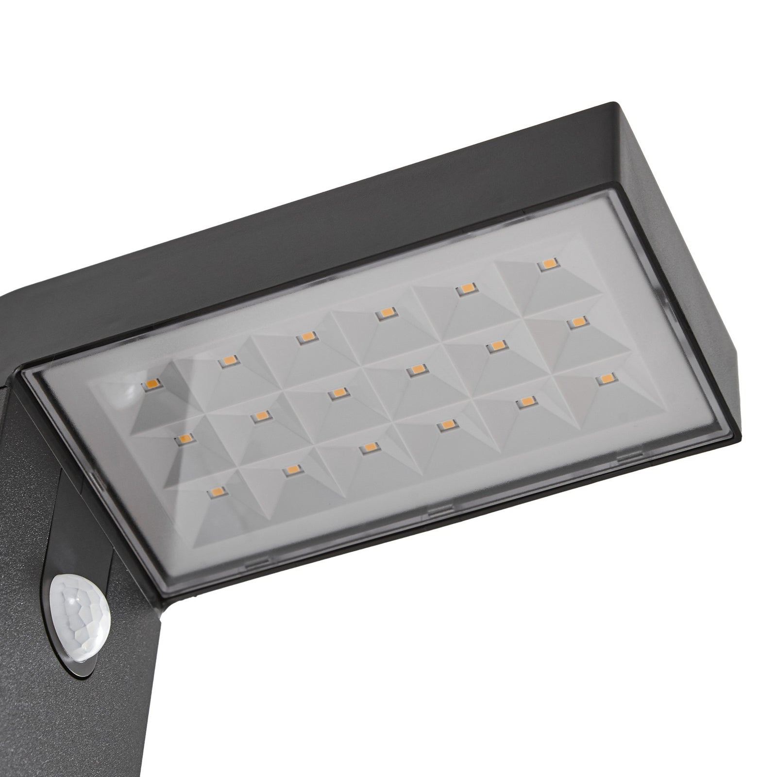 LED solcellevegglampe Aurino med sensor svart IP44 design