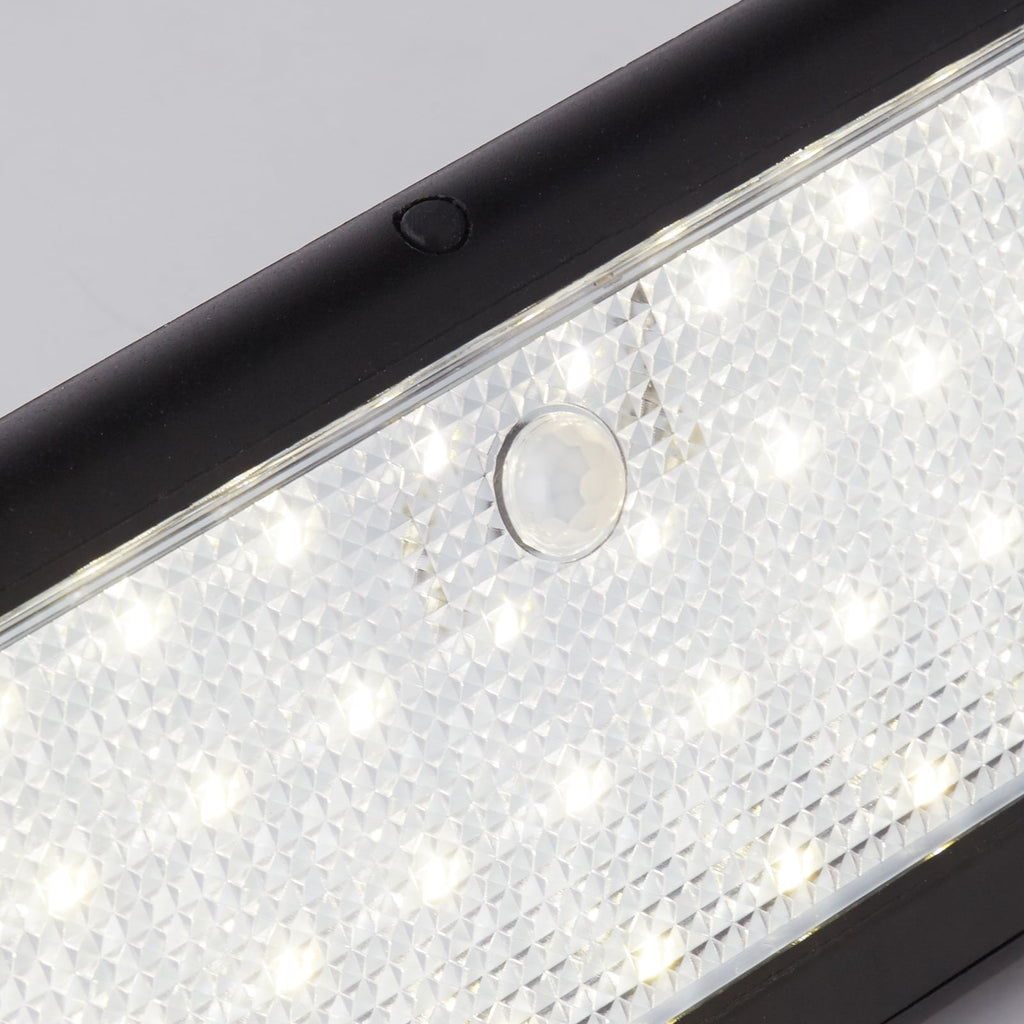 LED solcellevegglampe med bevegelsessensor svart IP44 - Searchlight bakside