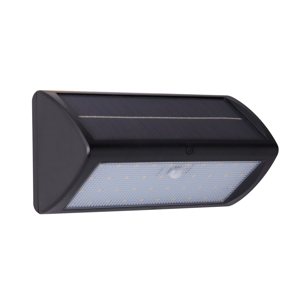 LED solcellevegglampe med bevegelsessensor svart IP44 - Searchlight montert