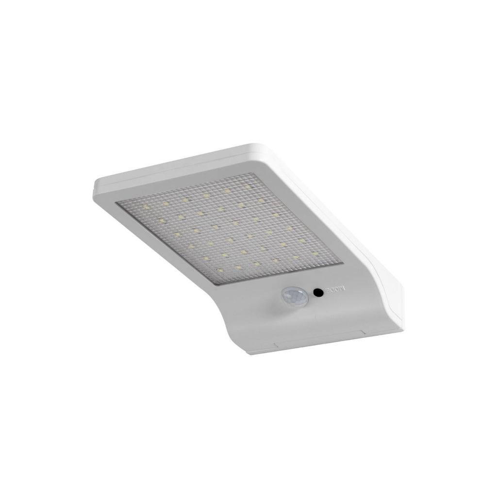 LED solcellevegglampe DOORLED hvit med sensor IP44 forfra