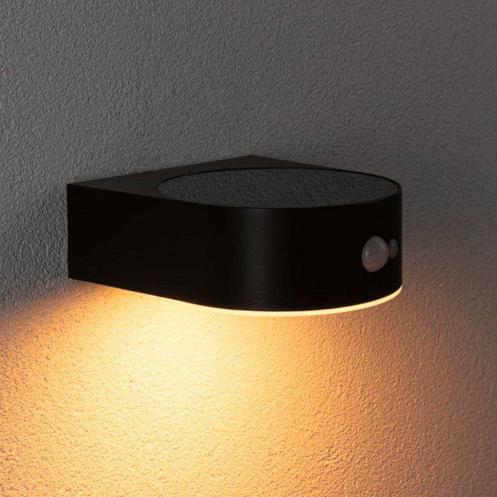 LED solcellevegglampe Eileen med bevegelsessensor IP44 bakside