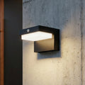 LED solcellevegglampe Eleazar med bevegelsessensor svart forfra