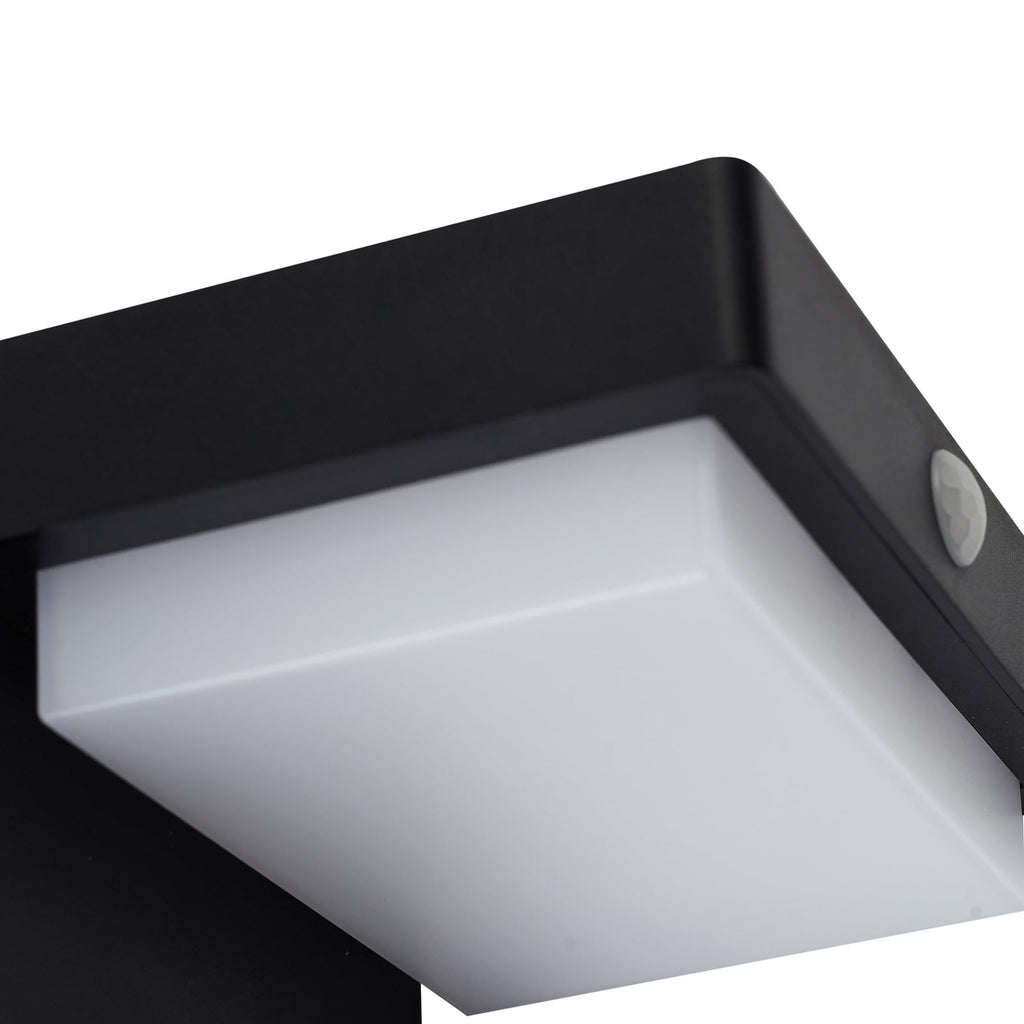 LED solcellevegglampe Eleazar med bevegelsessensor svart lysmodus lav styrke