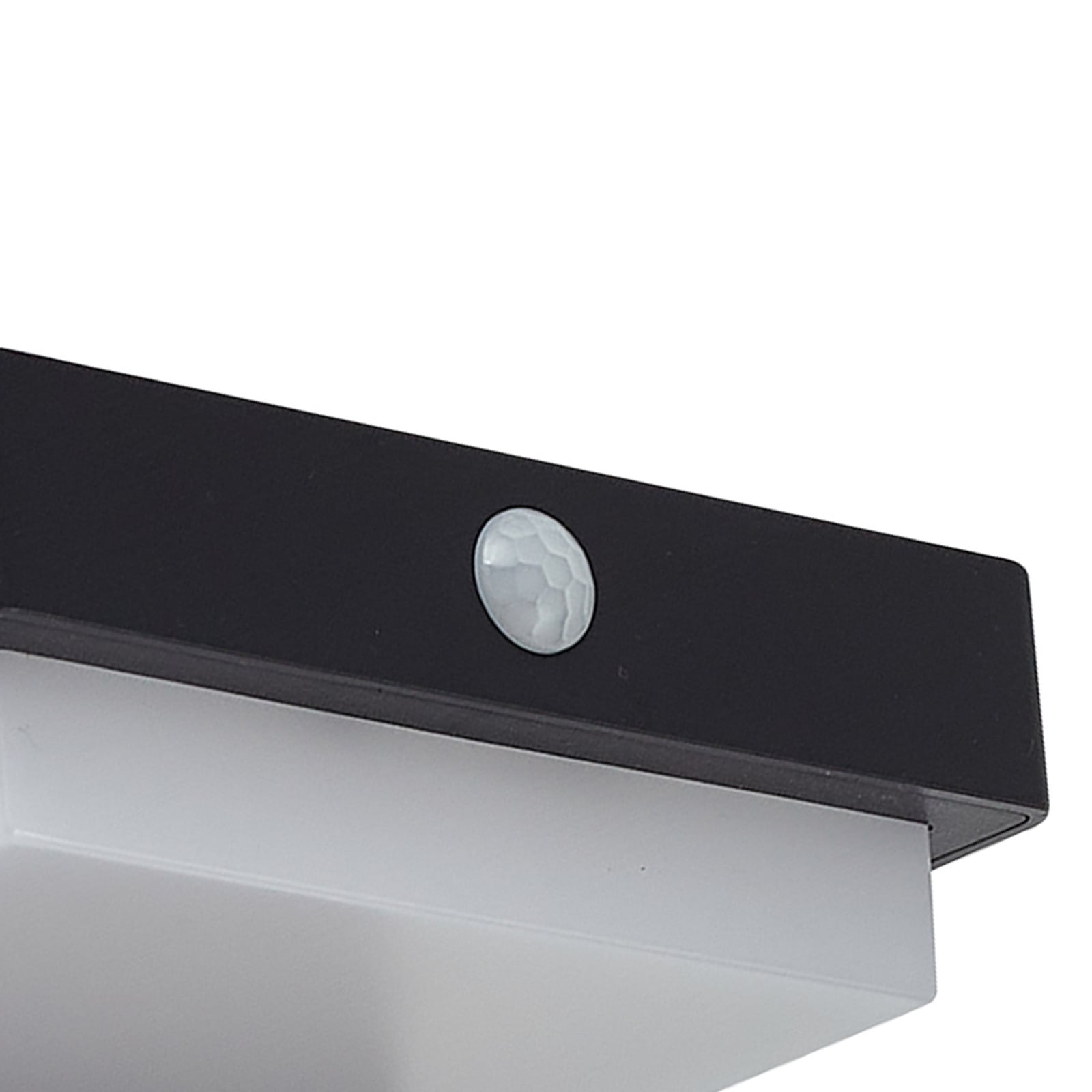 LED solcellevegglampe Eleazar med bevegelsessensor svart batteri og solcellepanel