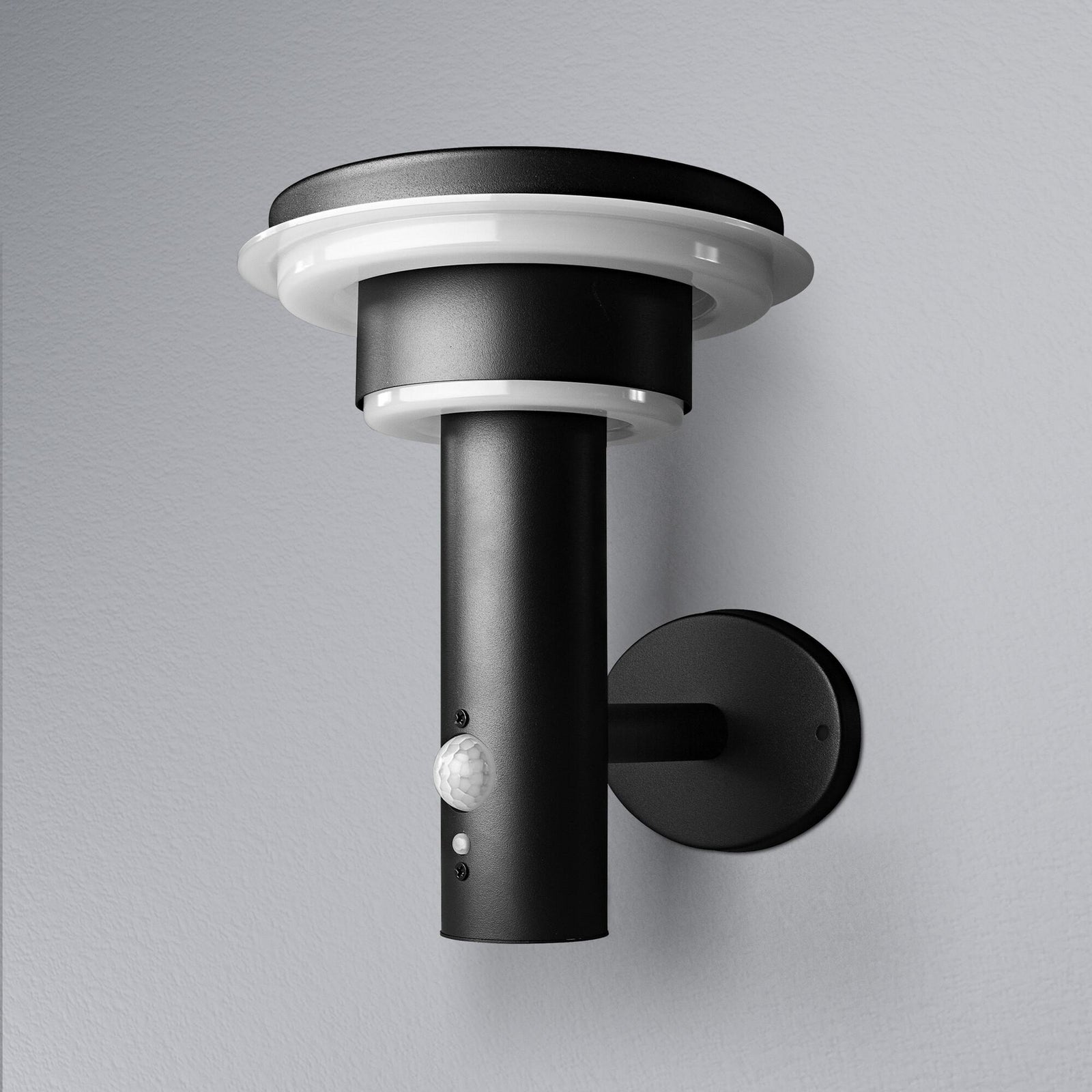 Detalj av LED solcellevegglampe Endura Double Circle svart IP44