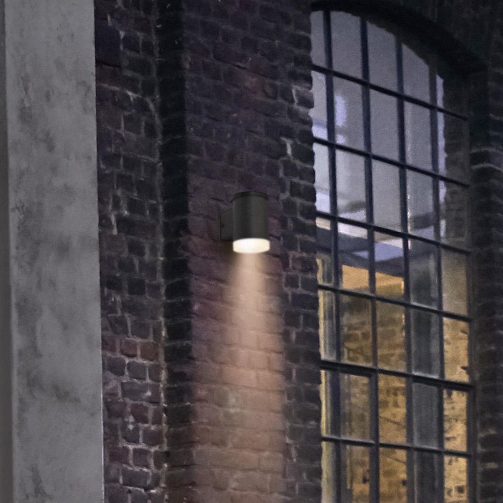 LED solcellevegglampe Endura Style Oxford mørkegrå IP44 forfra
