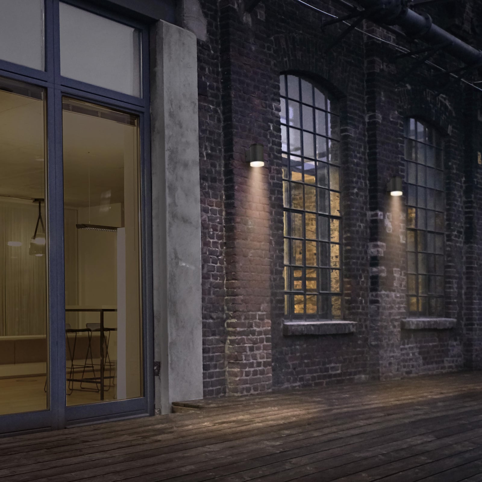 LED solcellevegglampe Endura Style Oxford mørkegrå IP44 bakside