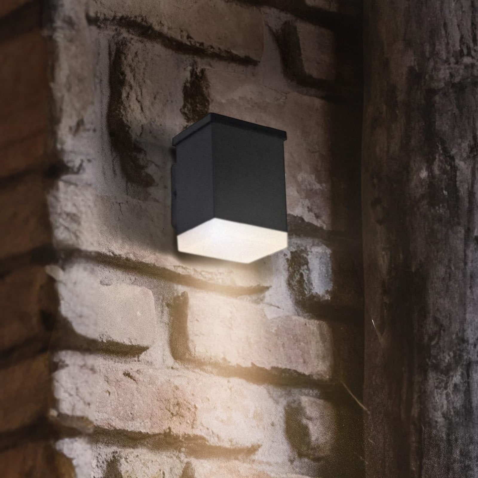 LED solcellevegglampe Endura Style Quadro mørkgrå IP44 forfra