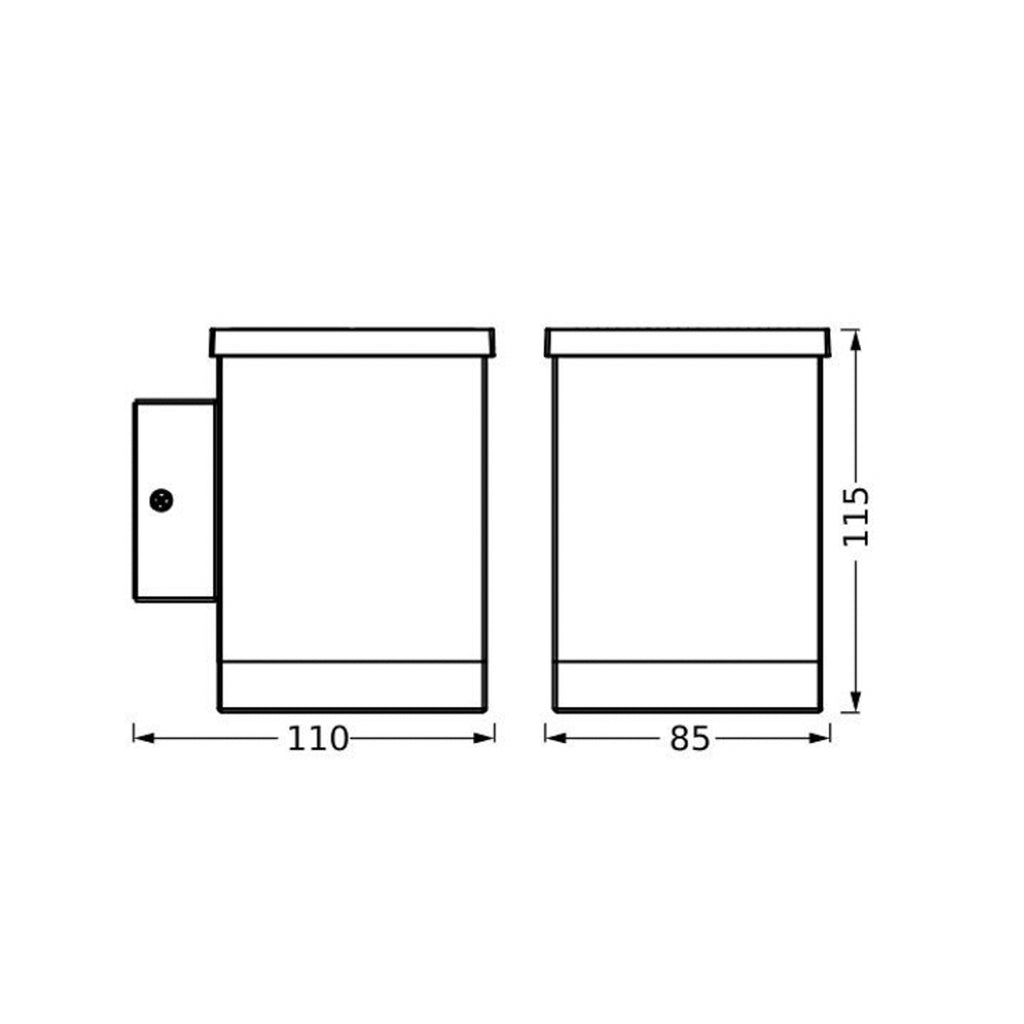 LED solcellevegglampe Endura Style Quadro mørkgrå IP44 lysmønster på vegg