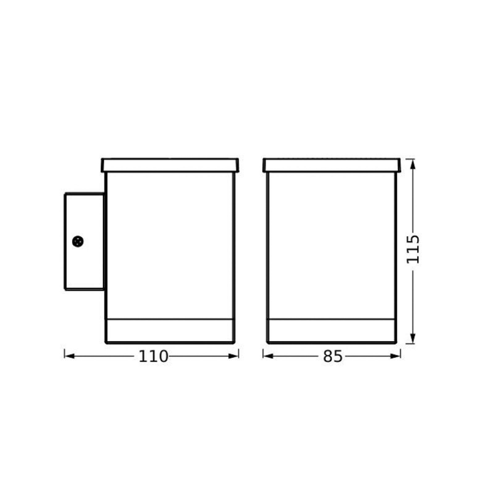 LED solcellevegglampe Endura Style Quadro mørkgrå IP44 lysmønster på vegg