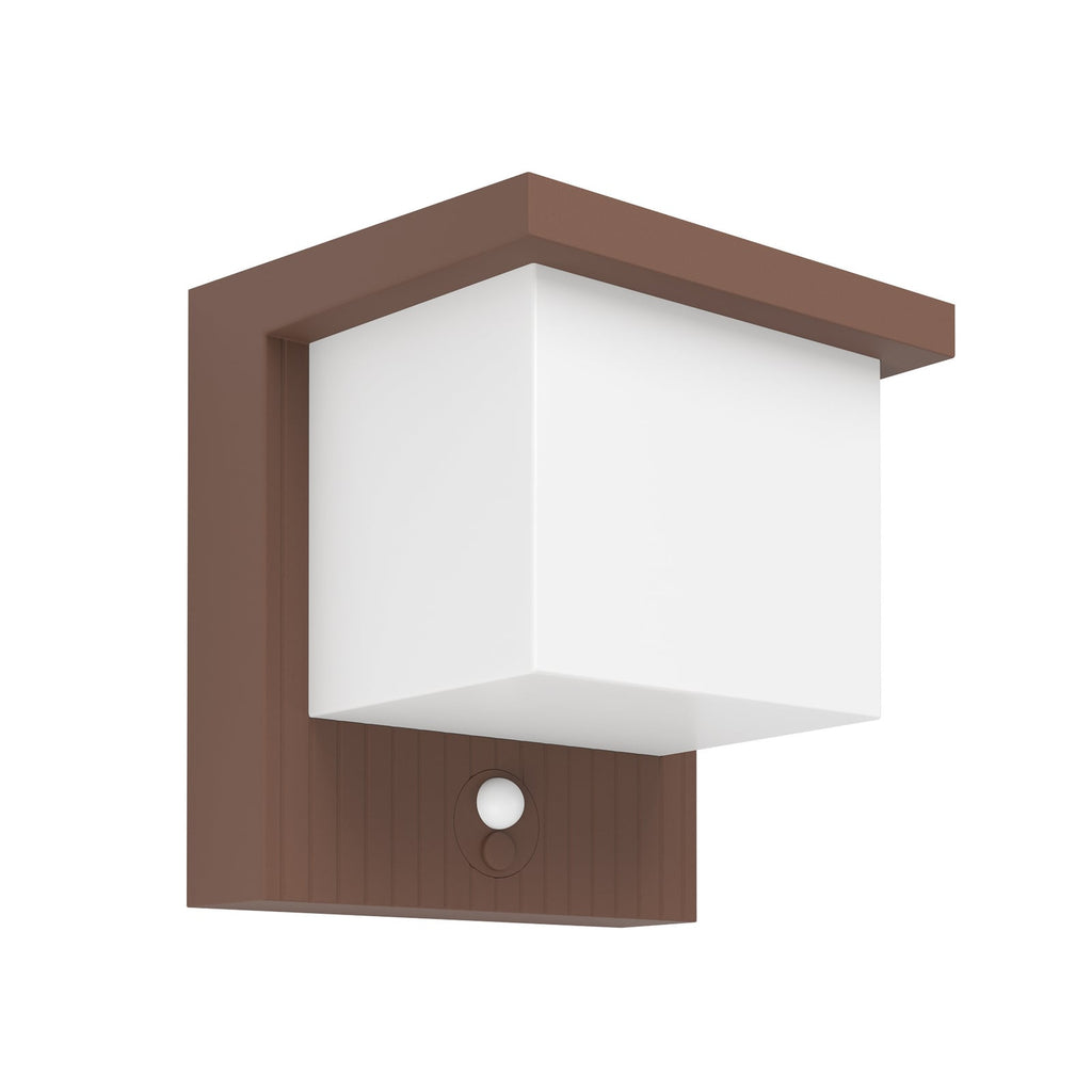 LED solcellevegglampe Frigento rustfarget montert på vegg
