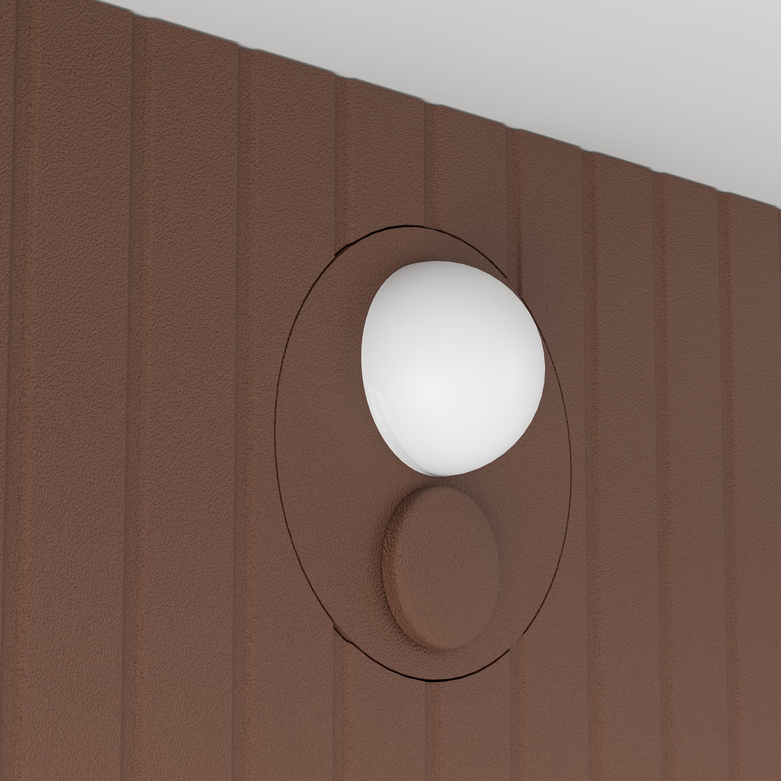 LED solcellevegglampe Frigento rustfarget med lys på