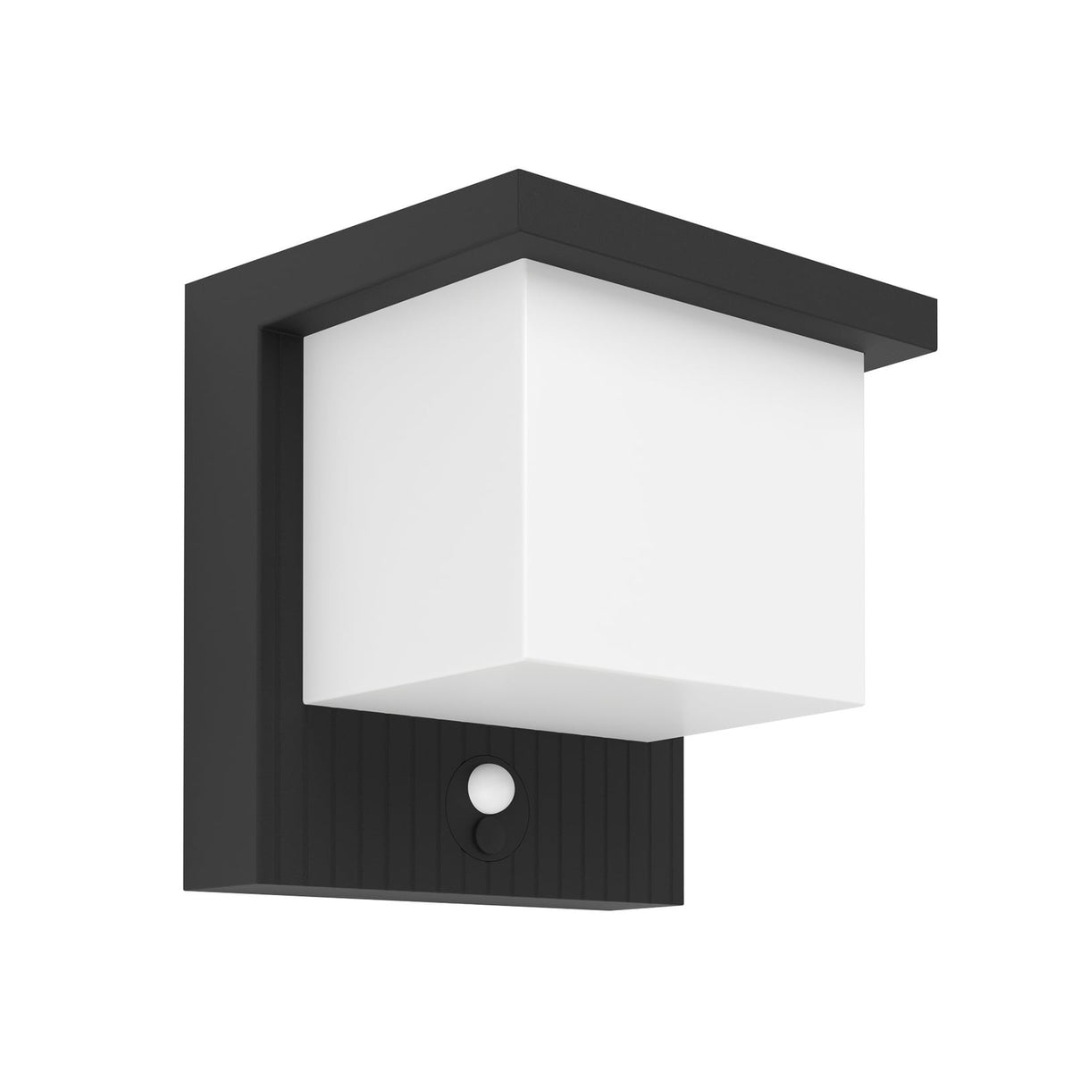 Montert LED solcellevegglampe Frigento svart med sensor