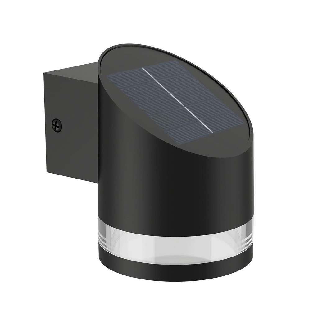 LED solcellevegglampe Fyve svart IP44 varmhvit forside