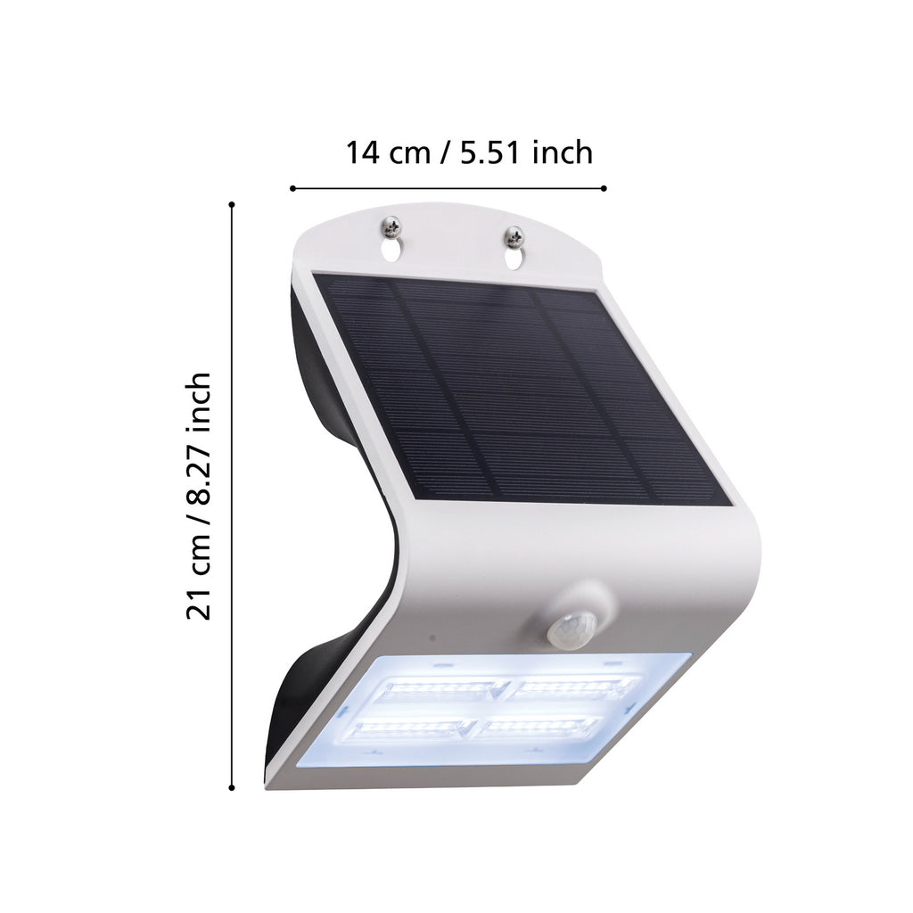 Detalj av bevegelsessensor på LED solcellevegglampe Lamozzo med bevegelsessensor hvit IP54