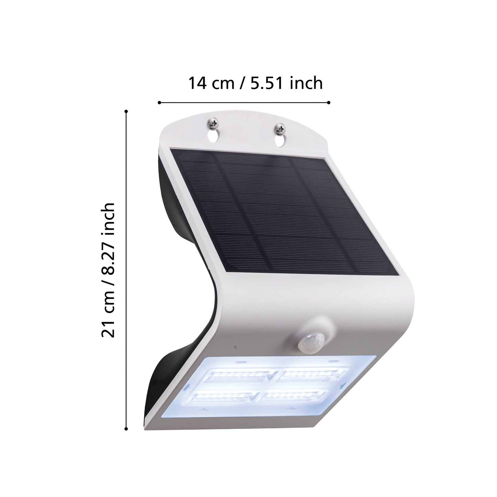 Detalj av bevegelsessensor på LED solcellevegglampe Lamozzo med bevegelsessensor hvit IP54