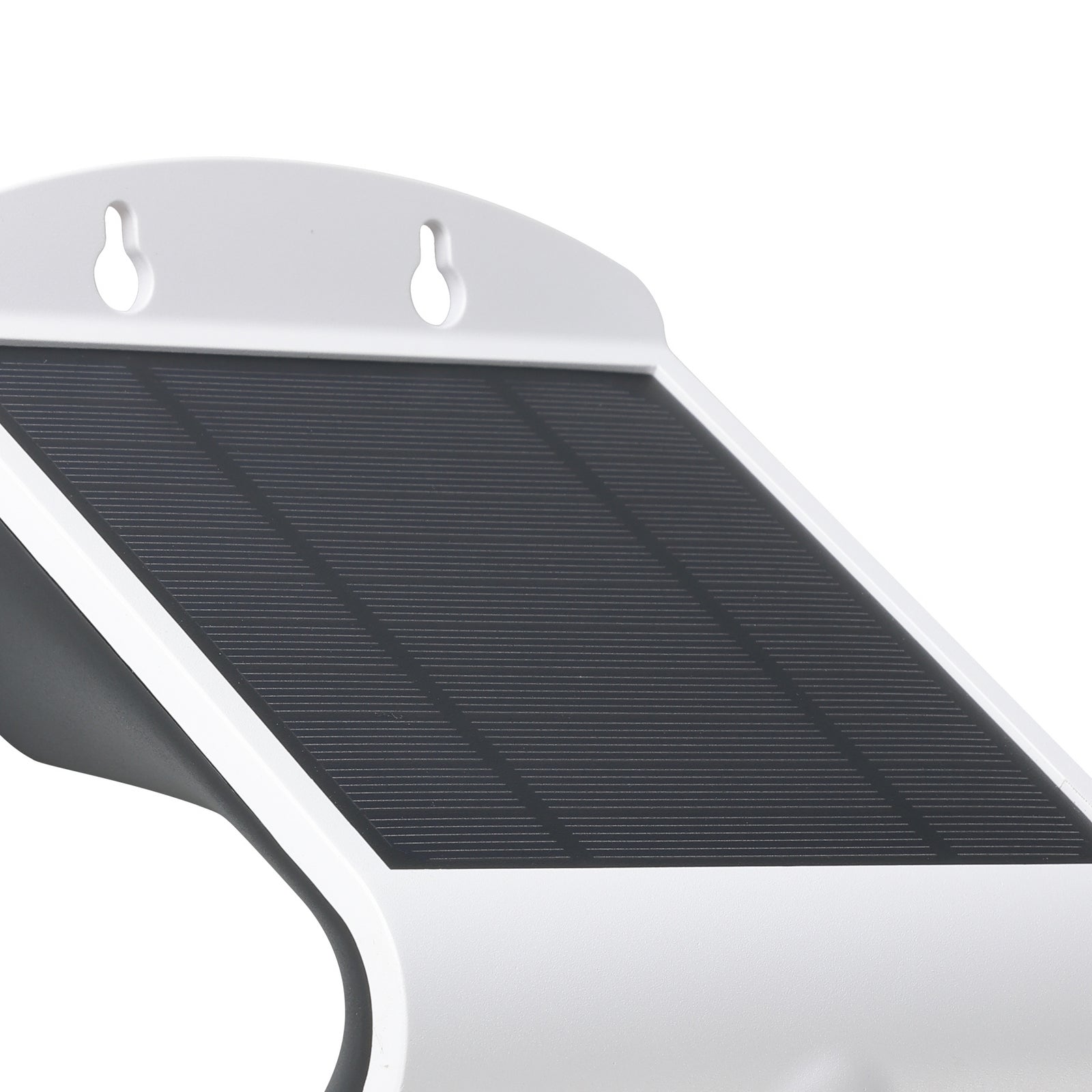 Nærbilde av LED lys på solcellevegglampe Lamozzo med bevegelsessensor hvit IP54