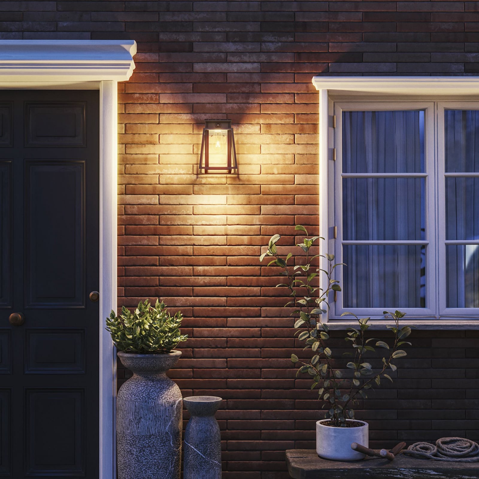 LED solcellevegglampe Lysin med bevegelsessensor IP44 Philips detalj