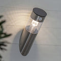 LED solcellevegglampe Marbella med bevegelsessensor sølv forfra