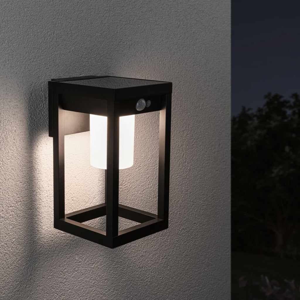 LED solcellevegglampe Marisol med bevegelsessensor IP44 forside