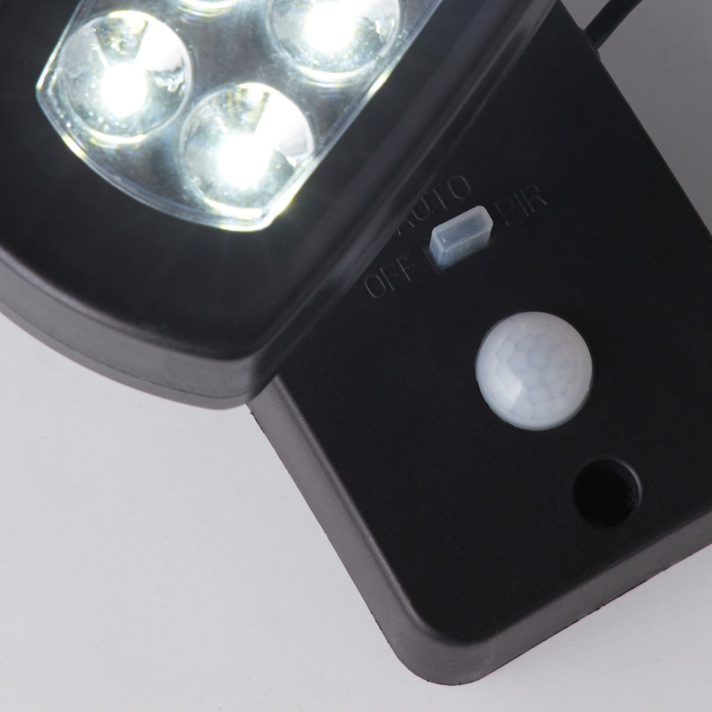 LED solcellevegglampe med bevegelsessensor svart IP44 - Searchlight bakside